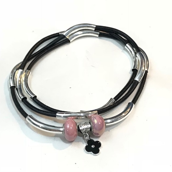 Tammy Randall Jewelry - Handmade Boho Black Leather Wrap Bracelet Necklac